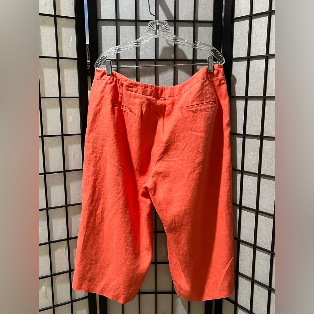 Rafaella Coral Linen vintage Wide-Leg CAPRIS Pants women SIZE 16W - Picture 6 of 9